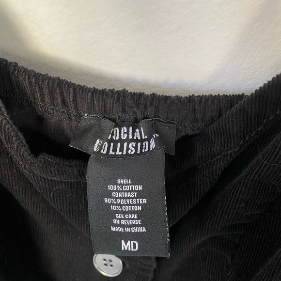 SOCIAL COLLISION Goth Corduroy Button Front Dress Women's Size Medium - Picture 5 of 5